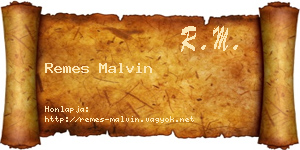 Remes Malvin névjegykártya